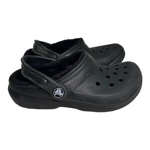 CROCS Unisex Kids Classic Faux Fur Lined 203506 Black Size J1